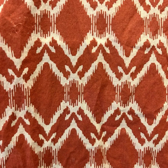 St. John's Bay Blouse Women Large Orange Ikat V-Neck Sleeveless Cotton Gorpcore - Picture 6 of 7